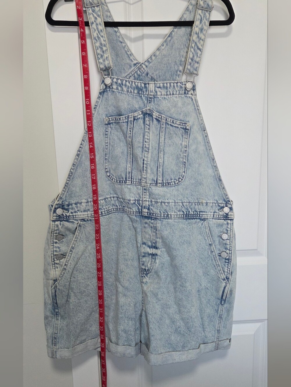 Old Navy Light Wash Denim Short Overalls Women's